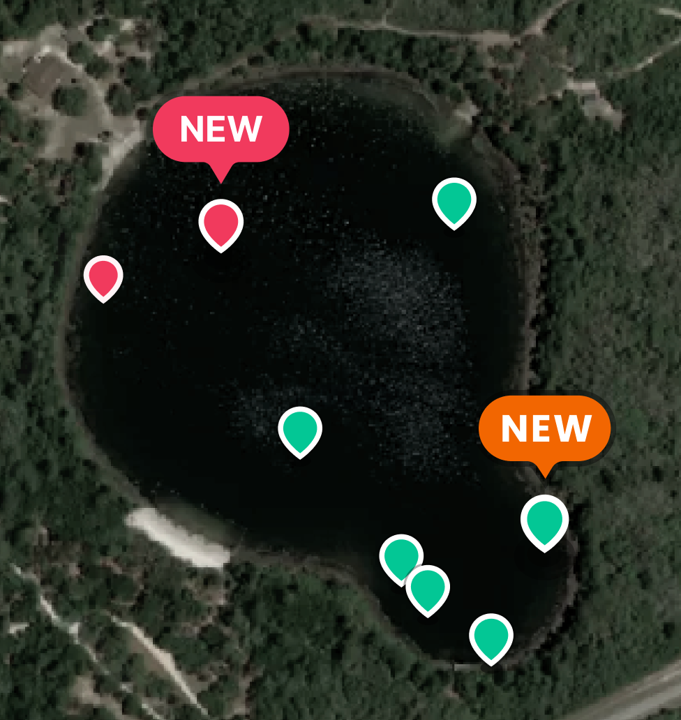 catch symbols on map, red symbol with new label, green symbol with new label