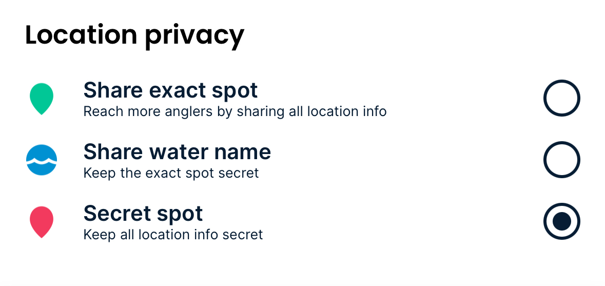 catch privacy options, 3 options,